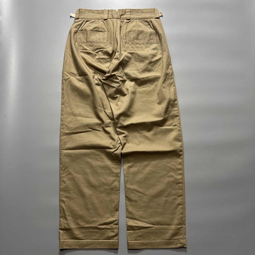 WORKWARE Khaki Double Pleated Trousers (Category: Trousers) located in Santa Cruz. Submitted by bigsteppa.tiger (Listing ID 1456936862, Image 2). Description: 3Days Workware Union Pants Workwear style, reproduction piece. Great condition Waist – 32 Length – 41.5 Hem – 9.5.
