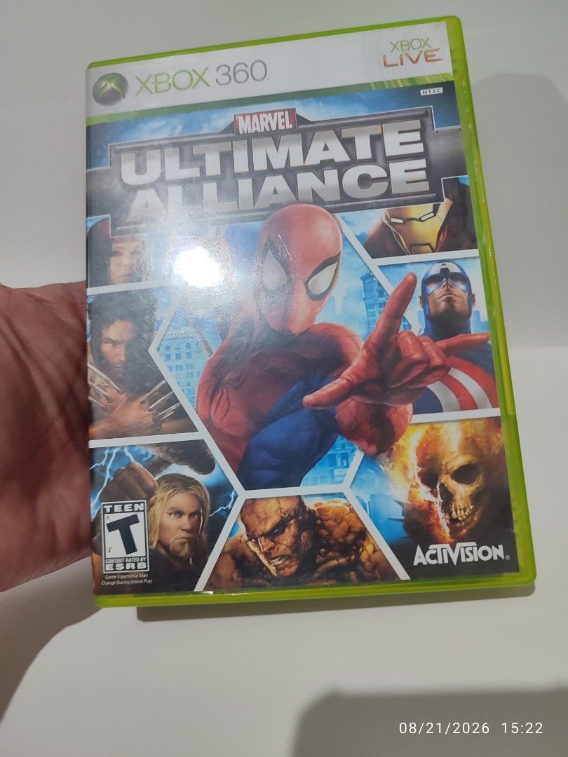 XBOX 360 - Marvel Ultimate Alliance (PRE-LOVED) "Open Region" (Category: Xbox) located in Mendez-Nunez. Submitted by sf2_gameshop (Listing ID 1456851759, Image 2). Description: PLEASE READ This is an open region game meaning, it will work on any Xbox 360 unit regardless of region. PAL - √ (Yes) NTSC/J - √ (Yes) NTSC - √ (Yes) CONDITION: a pre-loved item that is in great condition. Tested working. It comes with the game manual. GENRE: Action role-