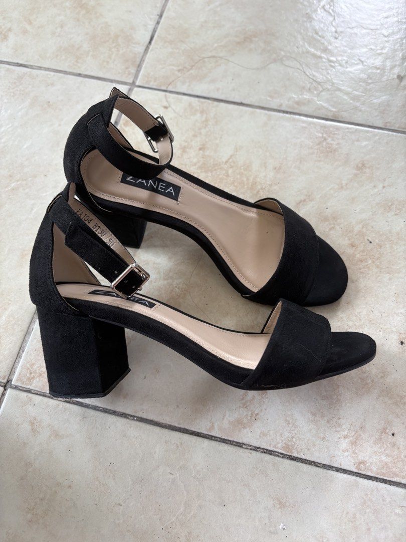 Zanea Black Heels (Category: Heels) located in Pasig City. Submitted by adikinsdeclutter (Listing ID 1456820565, Image 2). Description: ONLY USED ONCE With Box Very good condition .