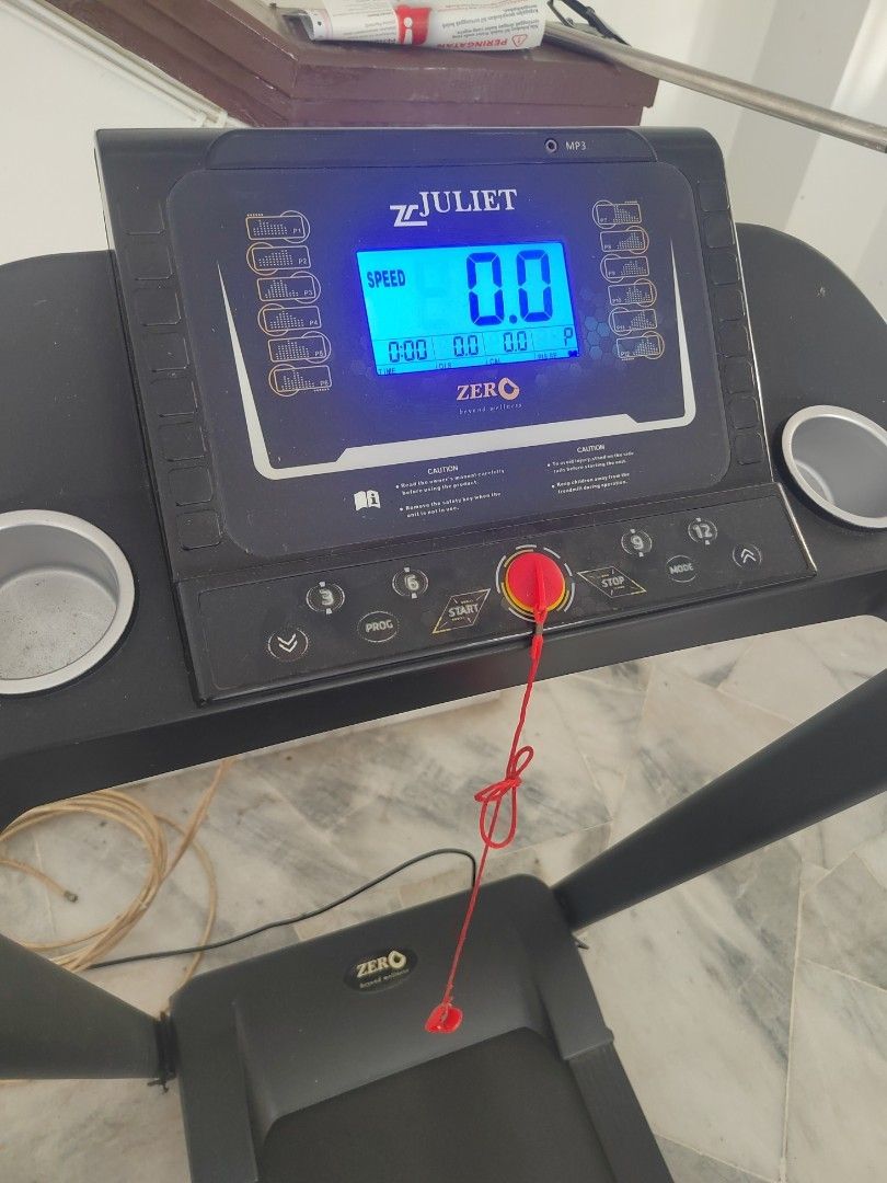 ZERO Treadmill (Category: Cardio & Fitness Machines) located in Petaling Jaya. Submitted by nini_nn (Listing ID 1454948959, Image 2). Description: - Foldable ZERO treadmill - Perfect for home workouts - Tracks: Speed, Distance, Time, Calories - Sturdy and durable frame - Good-sized running belt - Ready for your fitness journey! - Pick up only.