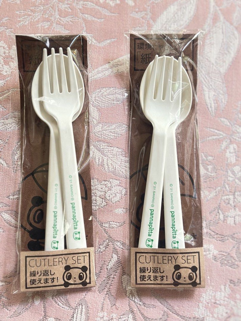 2sets Sanrio Pannapitta Reusable Cutlery Set (Category: Dinnerware & Cutlery) located in Davao. Submitted by favoritepreloved (Listing ID 1457031466, Image 1). Description: 💜 Fixed Price.