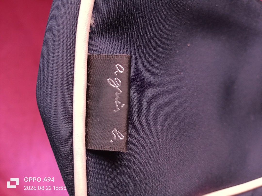 Agnès b. Navy Blue Shoulder Bag (Category: Luxury Bags & Wallets) located in Batangas. Submitted by ponylittle37795 (Listing ID 1457041661, Image 3). Description: - Navy blue shoulder bag by Agnès b. - Features a subtle light trim detail. - Adjustable strap with buckle for a customized fit. - Interior tag with 'Agnès b. Voyage' logo and globe graphics. - Ideal for everyday wear and versatile styling..