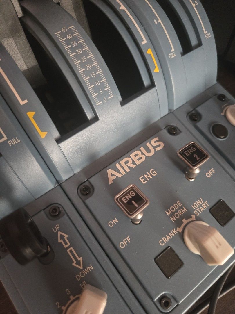 Airbus Flight Simulator Throttle Quadrant Captain (Category: Controllers) located in Manila. Submitted by tantannn19 (Listing ID 1457027320, Image 1). Description: - Airbus throttle quadrant for flight simulators - Features realistic engine levers and controls - Connects easily via USB - Compatible with most flight simulation software - Enhances your flight simulation experience.