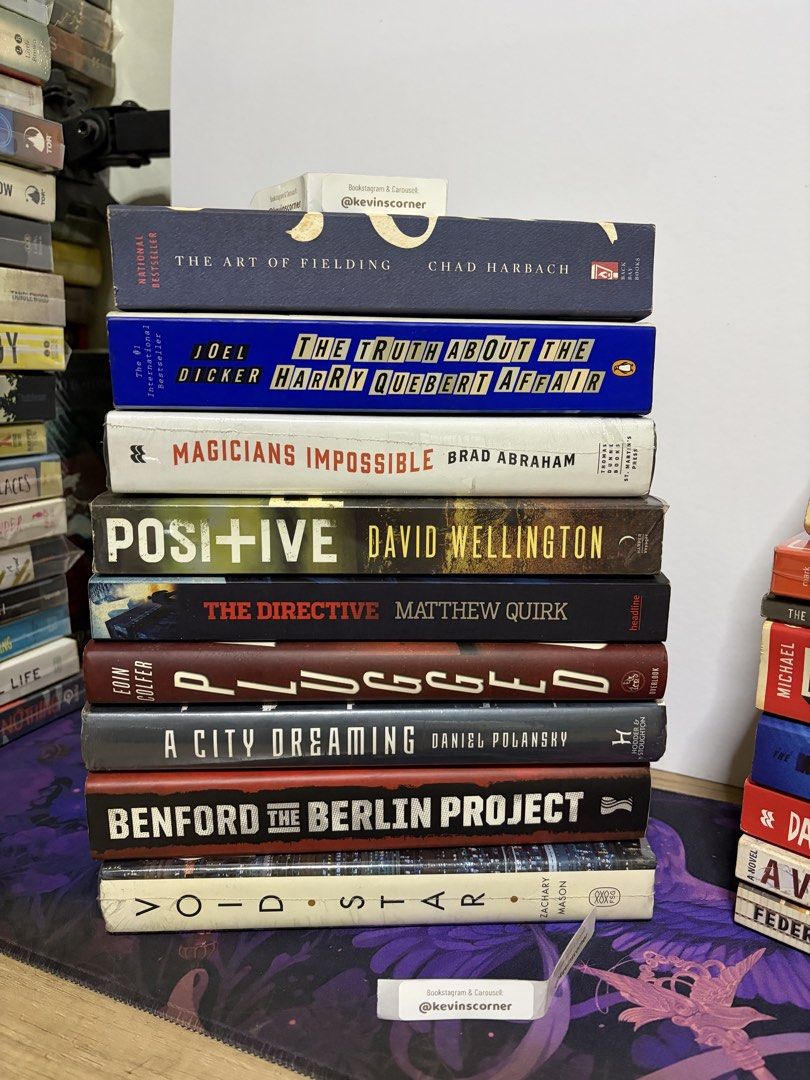 Any 3 books for P250 (Category: Storybooks) located in Makati City. Submitted by kevinscorner (Listing ID 1457043004, Image 2). Description: Any 3 of these books for P250 - foxing & tanning so selling for cheap Stack 1 The Art of Fielding - Chad Harbach The Truth About the Harry Querbert Affair - Joel Dicker Magicians Impossible HB - Brad Abraham Positive - David Wellington The Directive - Matthew Quirk A City Dreaming HB - Daniel Polansky The Be