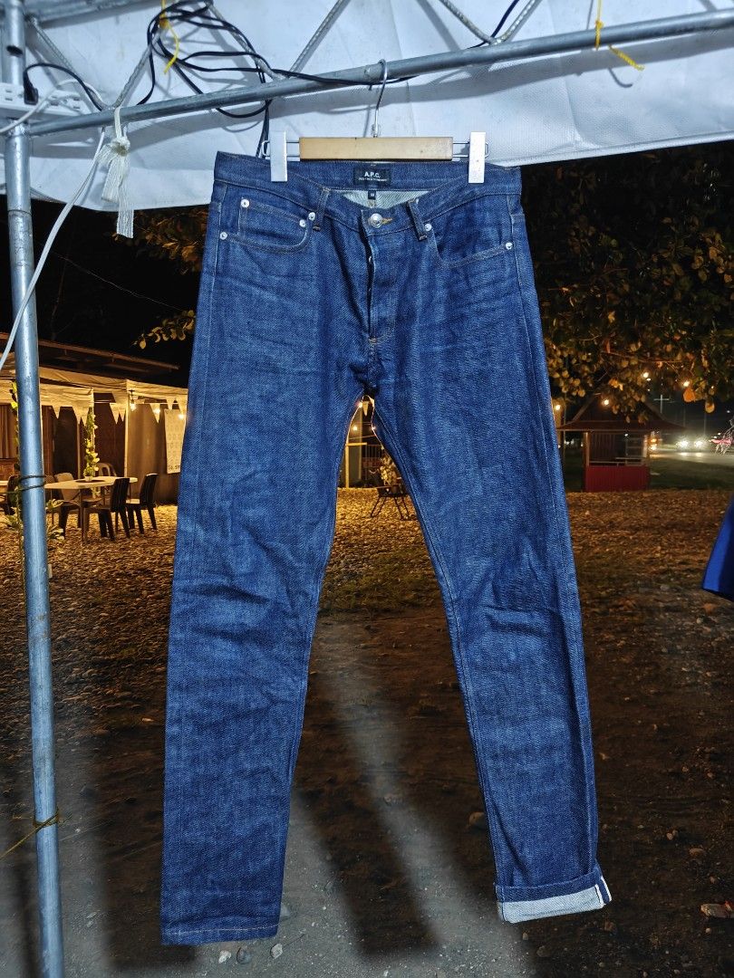 A.P.C. Petit New Standard Jeans Size 30 (Category: Jeans) located in San Francisco. Submitted by Intaw20 (Listing ID 1457070538, Image 1). Description: - Brand: A.P.C. -waistline 31/32 actual - length 43 - hem 6.5 - Model: Petit New Standard - Color: Dark Wash Denim - Closure: Button Fly - Pockets: Classic Five-Pocket Styling - Material: 100% Cotton - Origin: Made in Vietnam - Special Feature: Selvedge detail on cuff - Style: Versatile staple pie