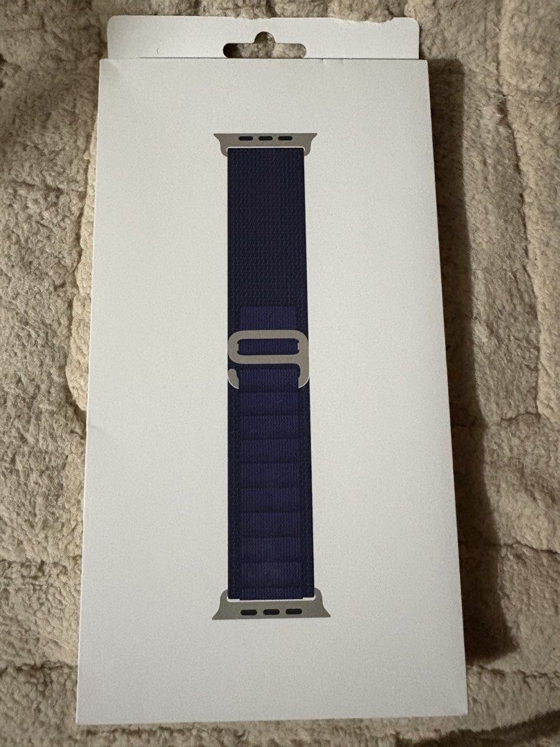 Apple Alpine Loop Watch Band (Category: Wearables & Smart Watches) located in Manila. Submitted by cherrychinita (Listing ID 1457074529, Image 3). Description: For Sale Brand new and sealed Apple Watch 49mm Olive Alpine Loop Available: - 1 Navy - Medium - Natural Titanium Finish - 1 Navy - Small - Natural Titanium Finish - 1 Dark Green - Small - Black Titanium Finish - 1 Olive - Small ₱1500.00 each (Original Price ₱5990.00) Purchased from Power M