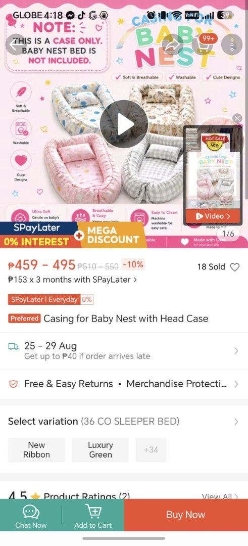 Baby Nest / Co Sleeper Bed with Cute Cat Print (Category: Cots & Cribs) located in Paranaque City. Submitted by celinabaraceros (Listing ID 1457033690, Image 3). Description: Used 1-2 times only With 2 covers RFS: extra bed Brand new bed is roughly 1400 Brand new sheets is roughly 450/each Non negotiable for now. Pick up via lalamove only Avida Towers Sucat.