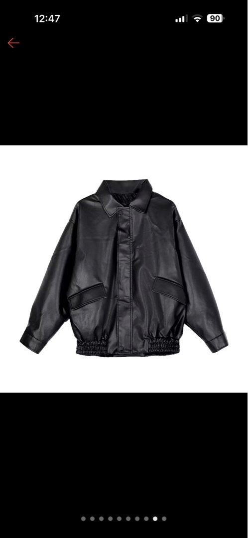 Black Faux Leather Jacket (Oversized) (Category: Coats, Jackets and Outerwear) located in Manila. Submitted by mae.rs (Listing ID 1457122641, Image 3). Description: Faux leather jacket (oversized) XL on tag, Can fit up to 2XL. Used once for a trip! In good condition. .