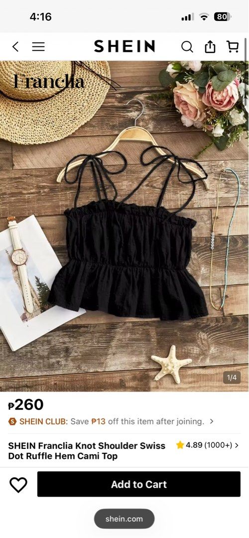 black knot shoulder ruffle hem cami top (Category: Sleeveless) located in Navotas City. Submitted by elslimft (Listing ID 1457032983, Image 2). Description: .