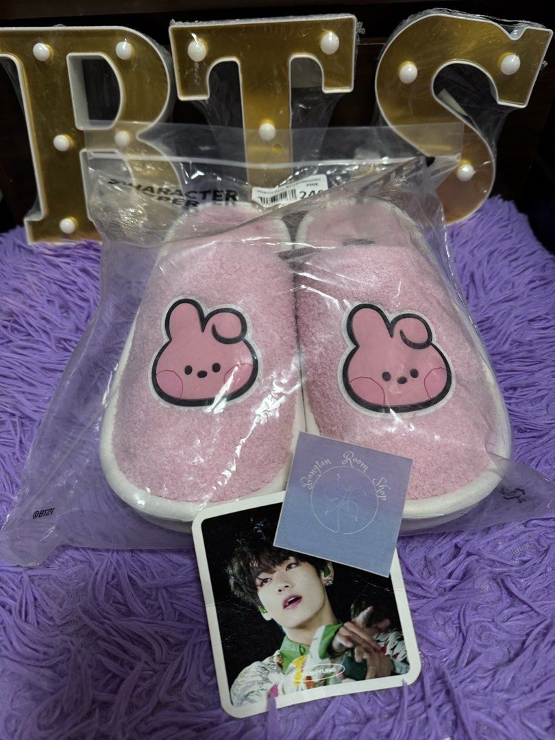 Bt21 cooky br slippers (Category: Slippers and slides) located in Pasig City. Submitted by queenv18 (Listing ID 1456957292, Image 1). Description: Size 7 Onhand items in PH ready to ship merch are directly shipped from korea / taiwan / japan / us 101% legit Brandnew Plus sf.