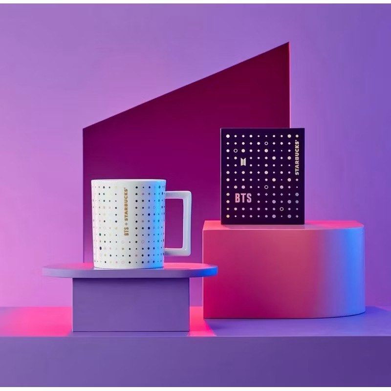 Bts x starbucks mug (Category: Coffee & Tea Tableware) located in Pasig City. Submitted by queenv18 (Listing ID 1456957821, Image 2). Description: Collectors edition Onhand items in PH ready to ship merch are directly shipped from korea / taiwan / japan / us 101% legit Brandnew Plus sf.