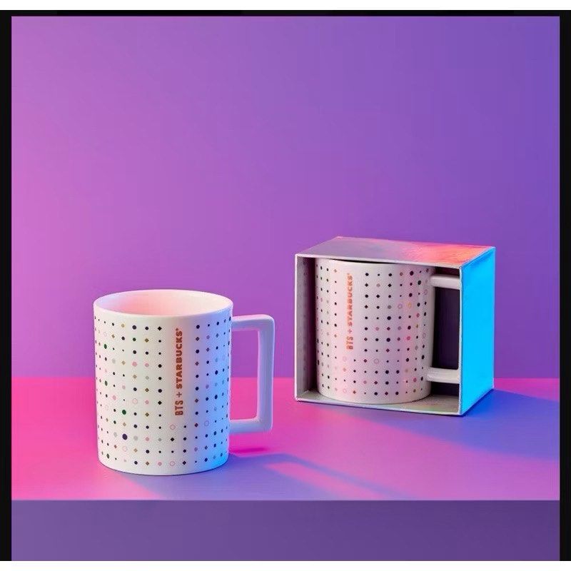 Bts x starbucks mug (Category: Coffee & Tea Tableware) located in Pasig City. Submitted by queenv18 (Listing ID 1456957821, Image 1). Description: Collectors edition Onhand items in PH ready to ship merch are directly shipped from korea / taiwan / japan / us 101% legit Brandnew Plus sf.