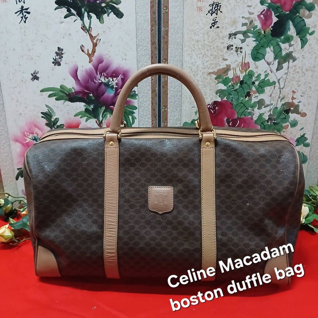 Celine Macadam Boston Duffle Bag (Category: Luxury Bags & Wallets) located in Daet. Submitted by jemotovlog28 (Listing ID 1457097490, Image 1). Description: - Classic Celine Macadam boston duffle bag - Brown monogram print with tan leather trim and handles - Features the iconic Celine crest logo - Spacious interior - Ideal for travel or everyday use - A timeless and iconic piece.