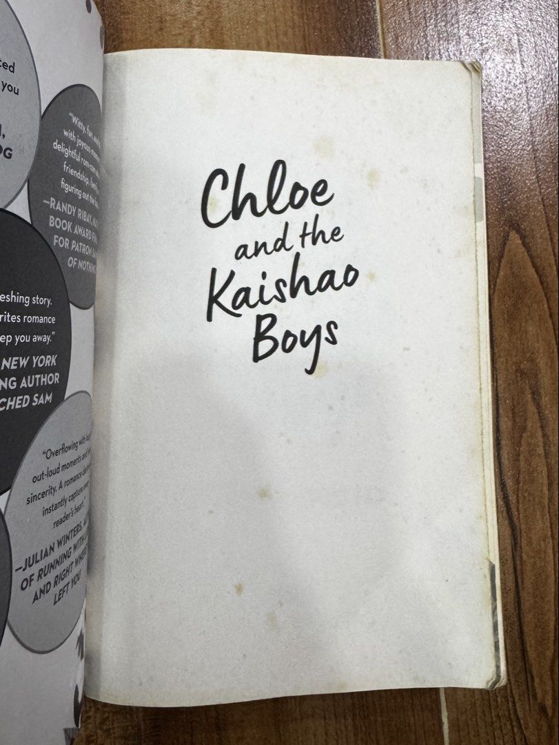 Chloe and the Kaishao Boys (Category: Storybooks) located in San Fernando. Submitted by jenreign (Listing ID 1456959735, Image 3). Description: - Chloe and the Kaishao Boys by Mae Coyiuto - Genre: Young Adult Contemporary Romance, Coming-of-Age -No to sensitive buyers, this has minor flaws -mod: j&t sf - buyer, - mop: gcash, maribank, bdo rfs: saving up for e-reader.