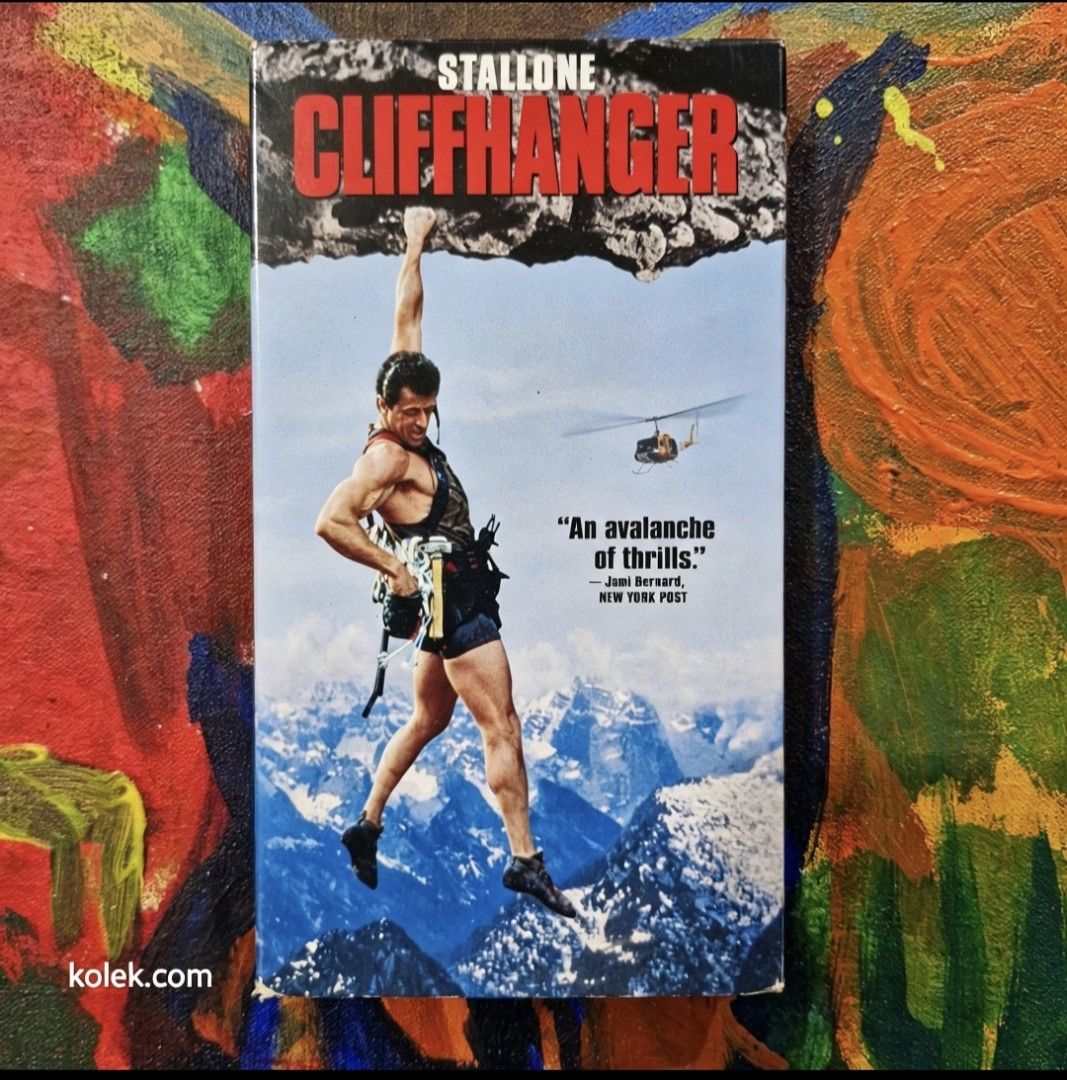 Cliffhanger VHS tape (Category: CDs & DVDs) located in San Pedro. Submitted by .kolek.com (Listing ID 1457056172, Image 1). Description: Used Vintage VHS tape Excellent Condition Malinis ang Ribbon Untested walang Player What U see is What U Get Sa nakaka appreciate lang MoP: Gcash J&T Courier Pickup or Book any Rider Buyer's book and expense Loc: San Pedro, Laguna 📣S12 0.5kg.