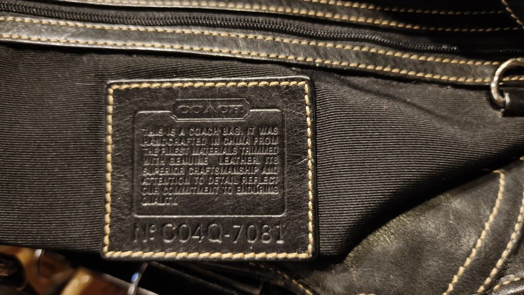 Coach Monogram Canvas Leather Trim Tote Bag (Category: Luxury Bags & Wallets) located in Davao. Submitted by _jetnest25 (Listing ID 1457070264, Image 3). Description: - Classic Coach tote bag - Signature monogram canvas with black leather trim - Front buckle detail - Secure zipper closure for main compartment - Interior leather Coach creed patch - Ideal everyday bag.