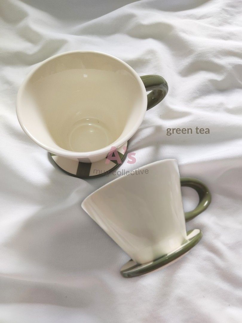 Cute Ceramic Mugs - Green Tea, Vanilla Milk, Breakfast Brew (Category: Coffee & Tea Tableware) located in Pasig City. Submitted by aallii.yah (Listing ID 1457102829, Image 1). Description: Selling three cute ceramic mugs One has a green base and handle, perfect for green tea. Another has a pink handle, great for steamed vanilla milk. The third has an orange base, ideal for your breakfast brew. All have a unique textured design. Great for your mor