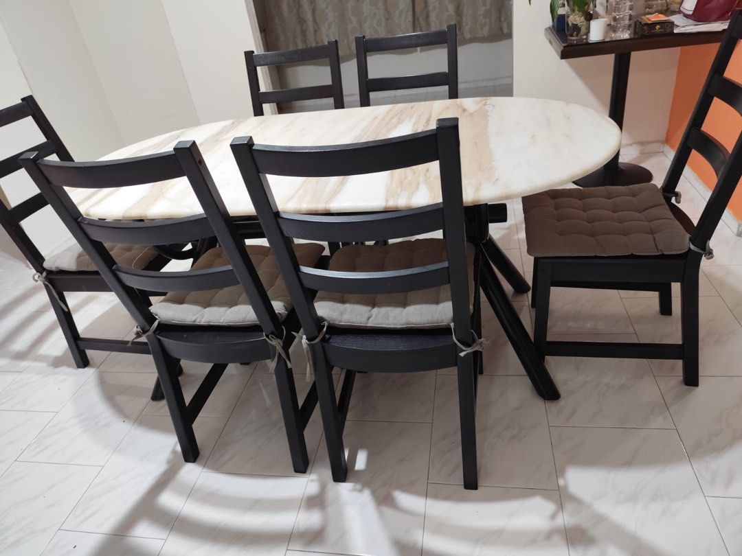 Dining Table Set (Category: Tables & Sets) located in Singapore. Submitted by gagarinlaye (Listing ID 1457087078, Image 2). Description: Dining Table set Rush for sale! Can be collected until August 2026 end of the month only! Any time!! RFS: House Renovation! Price negotiable! .