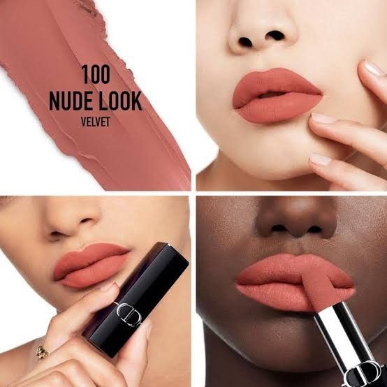 DIOR ROUGE VELVET LIPSTICK (Category: Makeup) located in Rizal. Submitted by wiseowl_765825 (Listing ID 1457124642, Image 2). Description: Shade 100 nude.