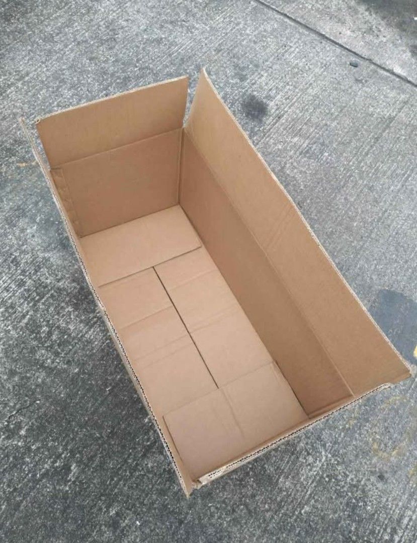 Double Walled Corrugated Boxes per bundle (Category: Storage Boxes & Baskets) located in Manila. Submitted by sum_of_r (Listing ID 1456990931, Image 2). Description: 1 bundle 20 pcs buying in the following: - 20 pcs - 50 pcs - 100 pcs used once double walled cartoon box makapal size: h - 14inch, width -14 inch, length- 31inch have few writings on one side of the box.
