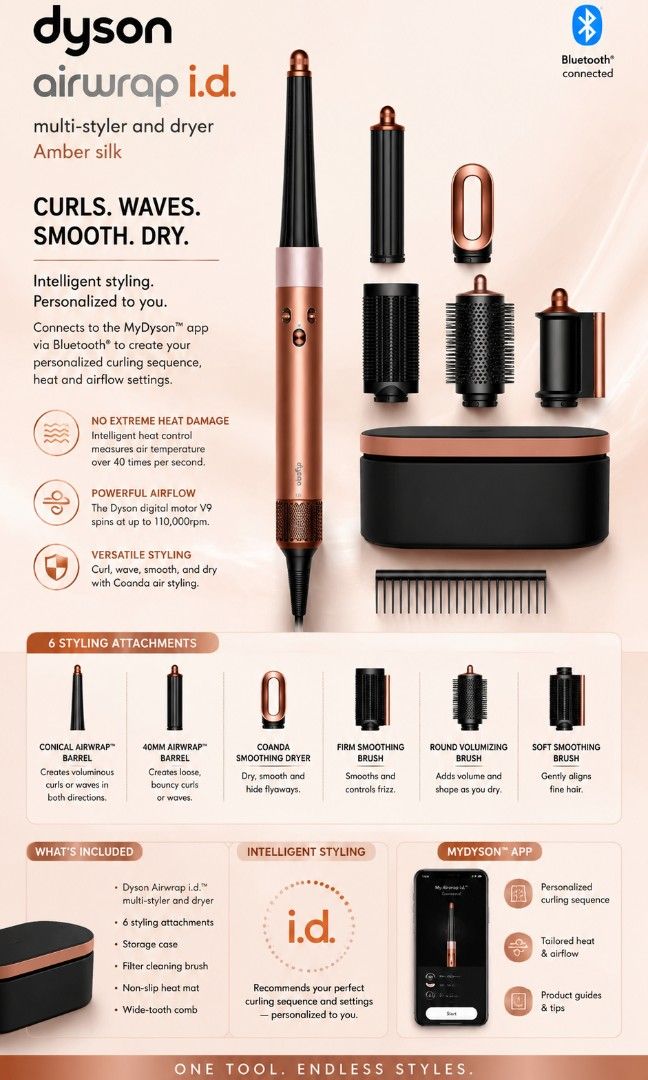 Dyson Airwrap i.d.™ multi-styler and dryer (Amber silk) (Category: Hair) located in Muntinlupa City. Submitted by velvetvoyage_2026 (Listing ID 1457048457, Image 1). Description: New and Sealed fresh from Korea 🇰🇷 1 Stock Available 🛍️.