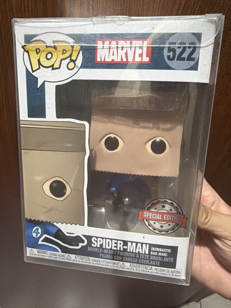 [FREE PROTECTOR] Funko Pop! Marvel Spider-Man (Bombastic Bag-Man) SE #522 (Category: Figurines & Statues) located in Taguig. Submitted by migsonpops (Listing ID 1456963336, Image 1). Description: 📦 Includes a used protector 📸 PM me for additional photos. 🚚 Shipping via Lalamove or LBC (shipping fee to be shouldered by the buyer). 💳 Payment via GCash. 📍 Meetup or pickup: Taguig City.