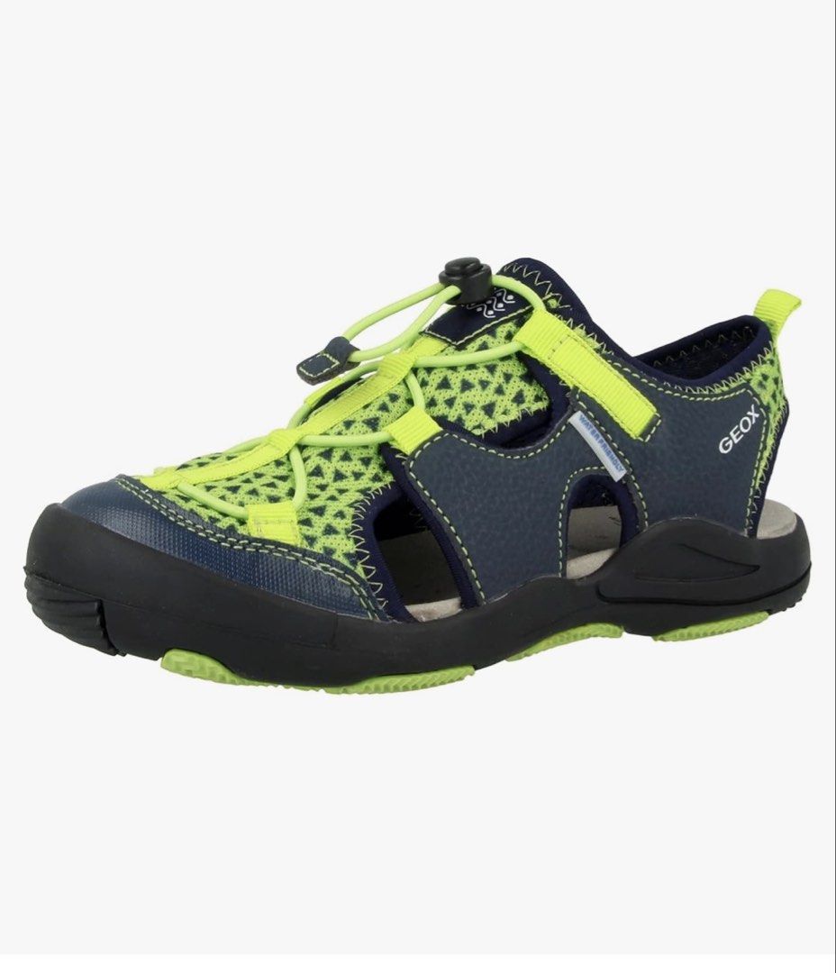 Geox Men's Jr Kyle B Closed Toe Sandals (Category: Shoe inserts & accessories) located in Manila. Submitted by hellothere2012 (Listing ID 1456976055, Image 1). Description: Size 37 About this item Size: Geox shoes run big Top: Synthetic Lining: Mesh Sole material: rubber Removable insole: false Heel Type: Flat Description Waterproof and multifunctional, these sandals feature an outdoor-inspired upper and designed to protect the feet in all situat