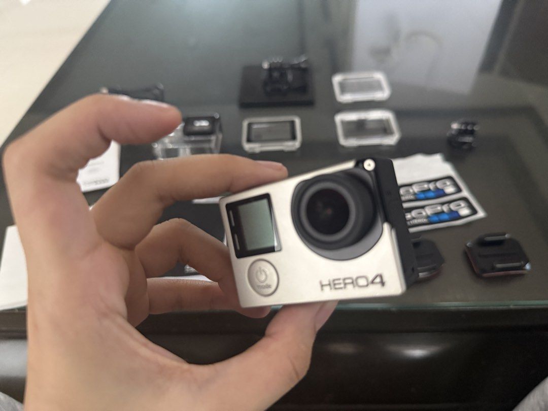 GoPro HERO4 Silver Action Camera with Accessories (Category: Cameras) located in Caloocan City. Submitted by fiona_den1se (Listing ID 1457011957, Image 2). Description: - GoPro HERO4 Silver camera - Waterproof housing - Various mounts included - Charging cable - Original manuals - Ideal for capturing adventures - All items shown in photos are included - No sd card - Ready for your next trip! Honest issue - May chip yung front camera pero it doesn