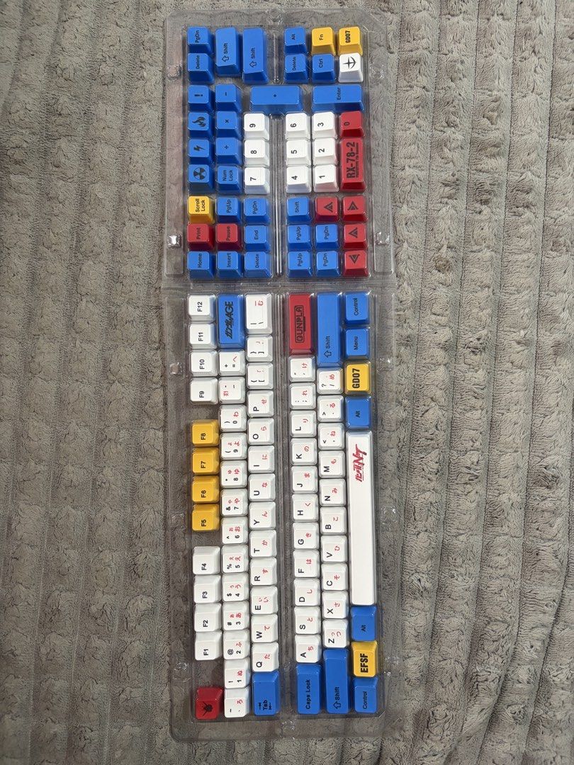 Gundam RX-78-2 Custom Keycaps Set (Category: Computer Keyboard) located in Cabanatuan. Submitted by romecarpz (Listing ID 1457032423, Image 1). Description: ⌨️Gundam RX-78-2 Custom Keycaps Set ✔️PBT material ✔️Full keyboard size ✔️Great condition, no fades ✔️With box ❗️RFS: Extra keycaps, not being used anymore. .