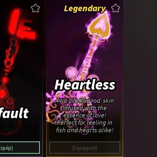 Heartless Skin Rod Fisch (Category: In-Game Products) located in Manila. Submitted by mushieuroom (Listing ID 1457032090, Image 1). Description: - Legendary heartless skin rod for No-Life Rod - Pay first, gcash payment.