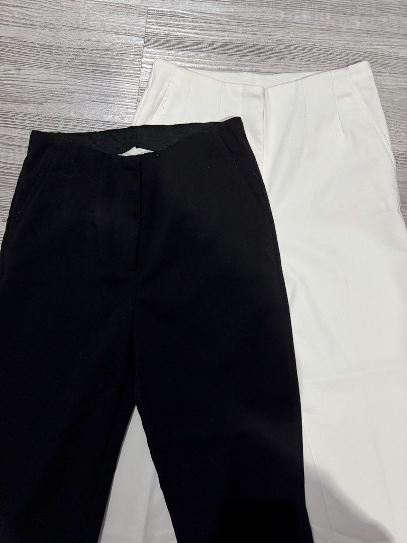 OG H&M Women White Trousers (Category: Other Bottoms) located in Quezon City. Submitted by secondchanceplease (Listing ID 1457064350, Image 3). Description: washed but never used Waistline: 12.5in flatlaid 14in stretch Length: 35in.