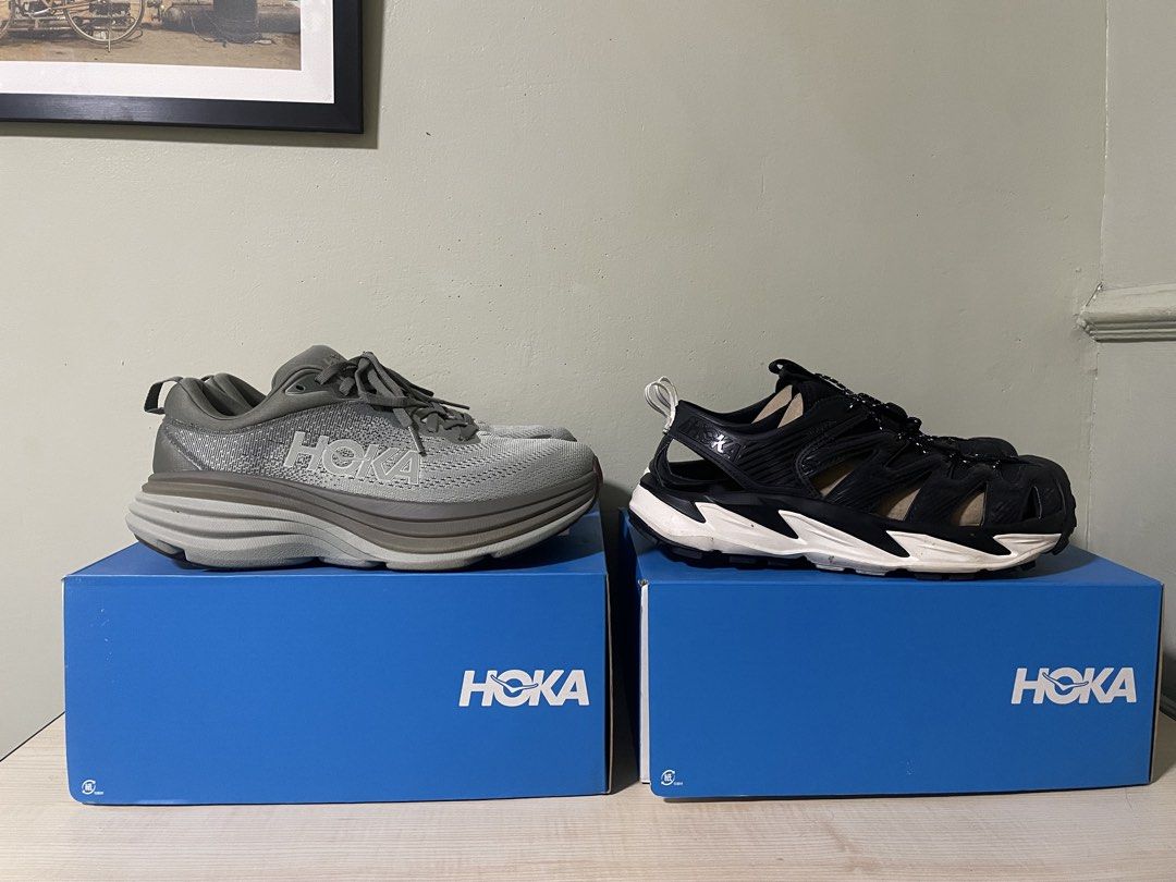 Hoka Bondi 8 & Hopara (Category: Sneakers) located in Makati City. Submitted by shortrico (Listing ID 1457086796, Image 2). Description: Hoka Bondi 8 Size: 8D (Mens) | Used Twice ₱4000 Hoka Hopara Size: 8 (Unisex) | Used thrice ₱3500 Both negotiable Meet up around taft pedro gil | Lalamove/Grab Express.