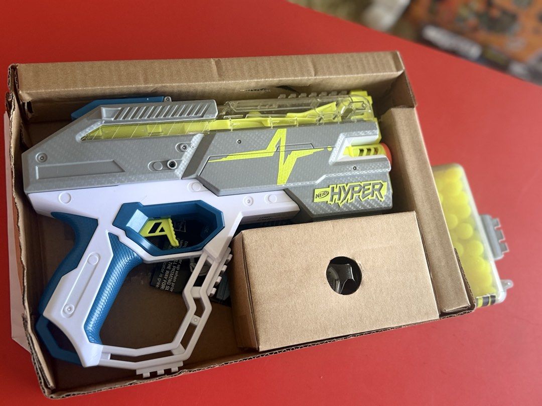 Hyper shot nerf (Category: Action & Battle Toys) located in Singapore. Submitted by cillford--201377. (Listing ID 1457056783, Image 3). Description: Hyper shot nerf gun included 50plus extra bullets that I separately bought Used once or twice only. Negotiable.