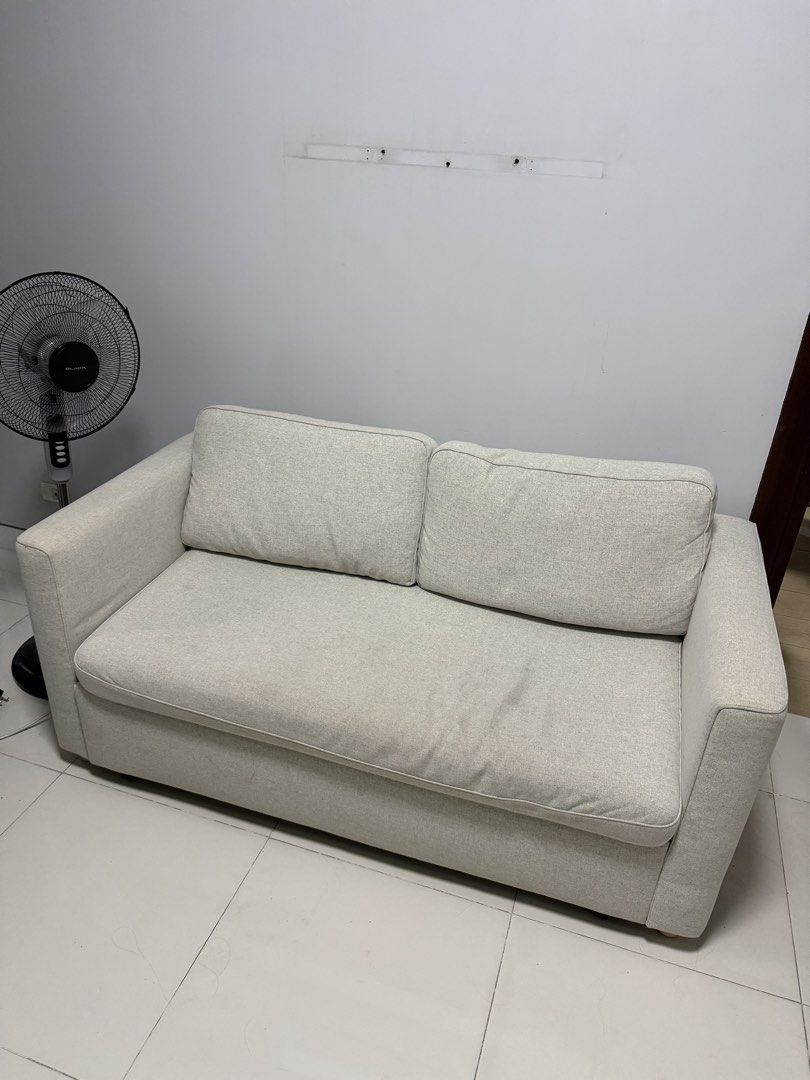 IKEA PÄRUP 2-Seat Sofa Bed – Gunnared Beige (Category: Sofas) located in Manila. Submitted by annamart (Listing ID 1457064916, Image 1). Description: Purchased Jan 2025 and regularly used as a sofa. In good overall condition with normal signs of use. Features: • Easily converts from sofa to a spacious bed • Removable and machine-washable cover • Neutral light beige upholstery Dimensions: Sofa: 166 W × 83 D × 86 H cm Seat width: 140 cm Seat depth: