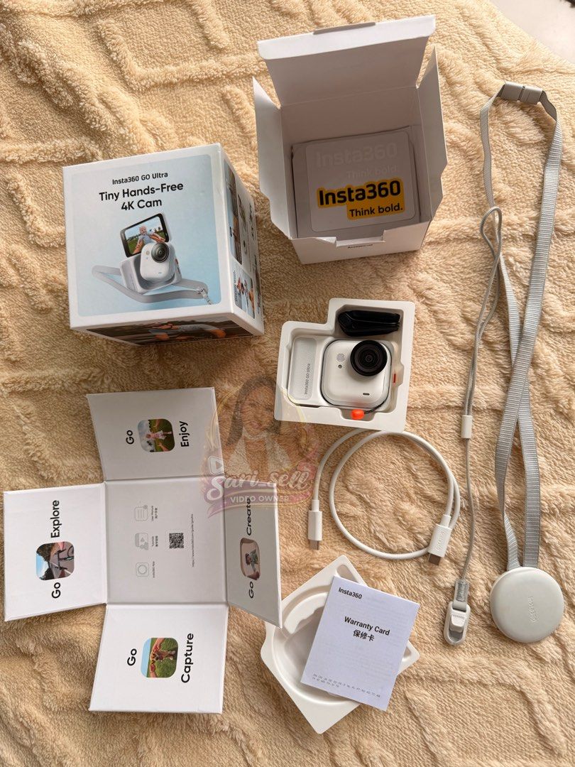Insta360 Go Ultra (standard bundle) (Category: Video Cameras) located in Quezon City. Submitted by resells_choice (Listing ID 1452556437, Image 2). Description: ✅ Slightly used Insta360 GO Ultra Tiny 4k Camera ✅ bought last December pero Hindi masyado nagagamit ✅ Still in excellent condition (Mint) ✅ Well-maintained and fully functional ✅ Perfect for travel, vlogging, biking, water and everyday adventures 📍 Meet-up or shipping from Mandaluyong c