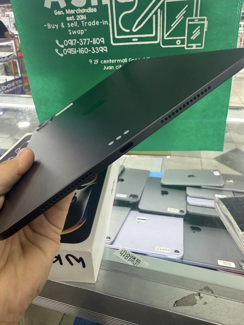 iPad Pro m5 256g WIFI 100batt. 11inch (Category: iPad) located in San Juan City. Submitted by asniebasher (Listing ID 1457029413, Image 2). Description: FOR SALE/SWAP (RFS: BUY&SELL) * iPad Pro 11inch * M5 chips * 256gig * Wifi only ~ Apple warr. JAN 2027 * 100 BH / 20 Cyle count * GOOD AS NEW ‼️ * NO REPAIR / HIDDEN ISSUE * Complete w/box same serial F R E E B I E S. ✨ ~ clear case ~ screen protector MODE OF PAYMENT ✔️COD - additional shipping F