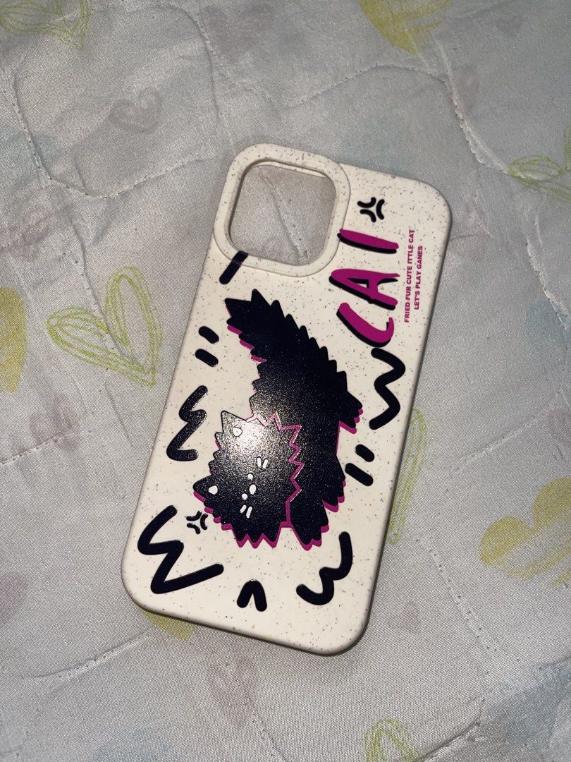 Iphone 12 Pro Max Phone Case white black graphic cat (Category: Cases & Sleeves) located in Manila. Submitted by prelovedcloset.mnl (Listing ID 1457068532, Image 1). Description: .