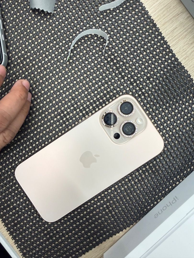 IPHONE 16 PRO 512FB (Category: iPhone 16 Series) located in Antipolo. Submitted by jayj25 (Listing ID 1457054817, Image 1). Description: iphone 16 pro - 512gb - Dessert Titanium - 90% Batt Health - NTC - Open line - With Tempered - No Scratches - With original box, receipt and cable - With Original Casetify (black ripple case) - Original popmart molly case - Bought from Beyond the Box last May, 2025. - Lady owned RFS: Upgrade to 17 Pro max - 48k!