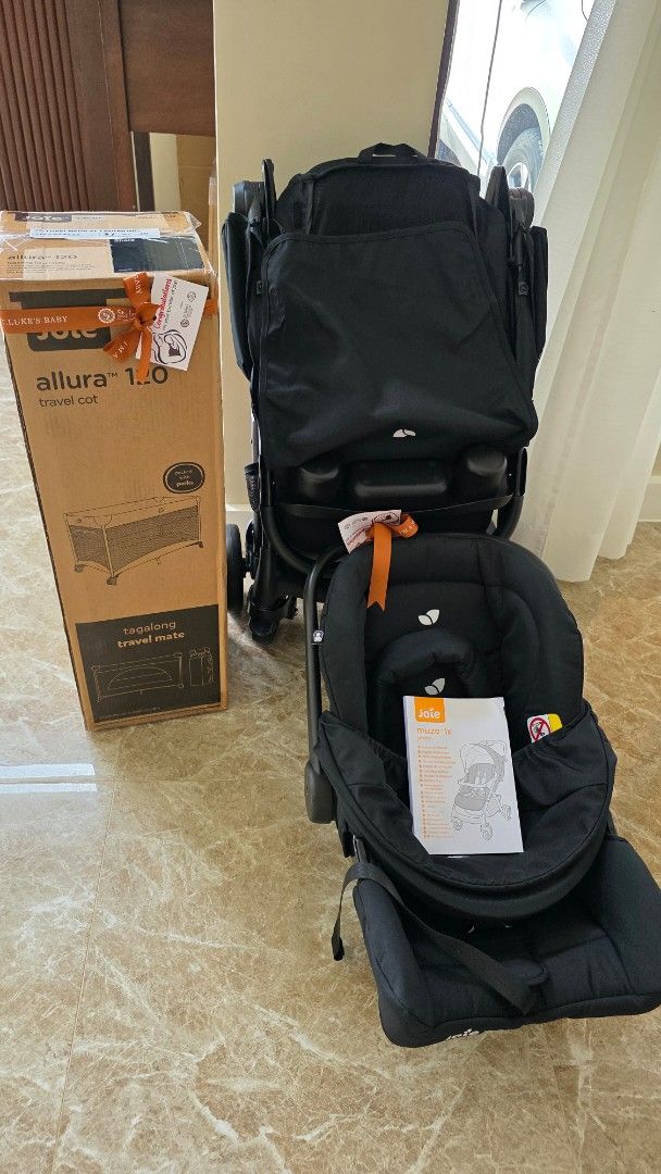 Joie Stroller (Category: Cots & Cribs) located in Quezon City. Submitted by mommadeclutterph (Listing ID 1457086605, Image 1). Description: All brand new Joie Muze LX Travel System (stroller with carseat) - ₱8,500 (SRP is ₱12,999) Joie Allura Crib 120 - ₱5,000 (SRP is ₱6,999) Take all for ₱12,500! Included from St. Lukes Maternity Package. RFS: already have one from my previous delivery at SLMC..