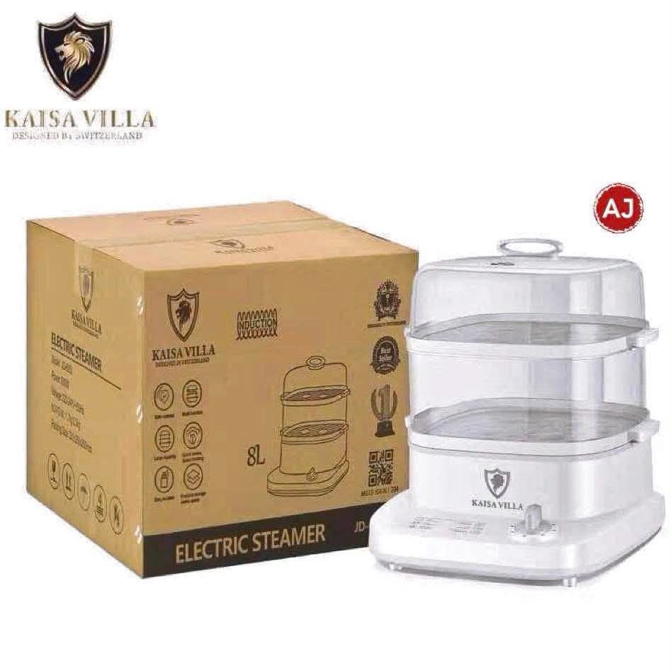 Kaisa Villa 8L Electric Steamer - Multi-function (Category: Cookware & Accessories) located in Manila. Submitted by chaionlineshop (Listing ID 1457051678, Image 2). Description: - Kaisa Villa Electric Steamer - Large 8L capacity - Steams and boils food quickly - Features intelligent appointment timing (auto-timer) - Ideal for steaming seafood, vegetables, eggs, and more - Simple operation: just add water to the base - Swiss-designed for quality a