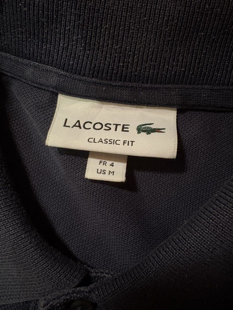 Lacoste Navy Blue Polo Shirt (Category: Shirts) located in Paranaque City. Submitted by jsczz (Listing ID 1456990335, Image 3). Description: No issues 8.5/10 color rate 17x23 dimes Good for womens s-m Authentic.