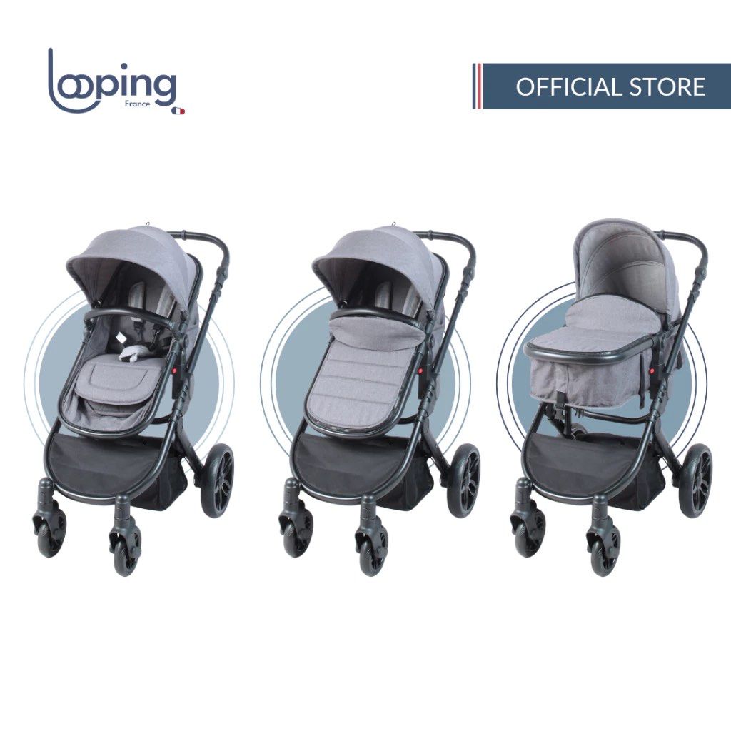 Looping Sydney Reversible & Reclinable Pram Cot (Category: Cots & Cribs) located in Manila. Submitted by konami_bjork (Listing ID 1457038856, Image 1). Description: - Looping Sydney Pram Cot - Reversible and reclinable seat - Ideal for newborns (flat mode) and toddlers (sitting mode) - UPF 50+ sunshield for sun protection - Adjustable handle height for parent comfort - Detachable and opens for easy access bumper guard - Secure 5-point harness - S