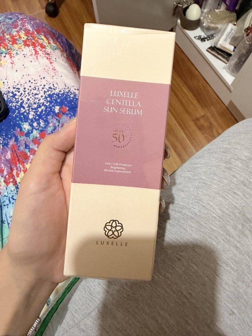 Luxelle Centella Sun Serum SPF50+ PA++++ (Category: Face Care) located in Manila. Submitted by margatuazon25 (Listing ID 1456987615, Image 1). Description: - 100% AUTHENTIC - Luxelle Centella Sun Serum - SPF50+ PA++++ for UVA/UVB protection - Brightens and improves wrinkles - Lightweight, serum-like texture - Infused with Centella Asiatica and Niacinamide - Hydrates and improves skin texture - Suitable for all skin types - Made in Korea - 50ml.