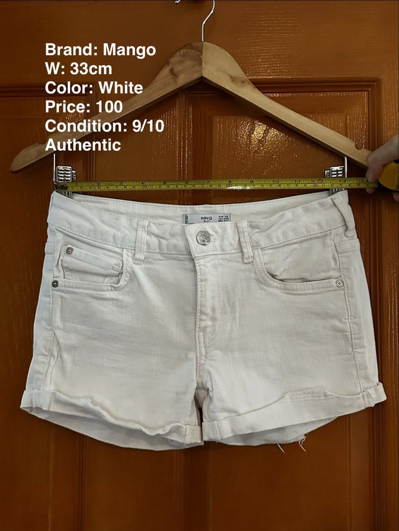 Mango White Denim Shorts W: 33cm Authentic (Category: Shorts) located in Angeles City. Submitted by luxenstuff (Listing ID 1457017320, Image 1). Description: - Authentic Mango white denim shorts - Waist: 33cm 24in - Rolled hem detail - Ideal for casual wear Used good condition.