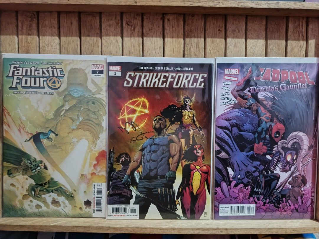 Marvel & DC Comic Books - Various Titles (Category: Comics & Manga) located in Manila. Submitted by bravefox_0c9e03 (Listing ID 1456960991, Image 1). Description: - Marvel & DC Comic Books Collection - Titles include: Fantastic Four, Strikeforce, Deadpool, Doctor Strange, Batman Adventures, Inhumans vs X-Men, Inhumans Prime, Bloodstrike, The Order, Avengers of the Wastelands, and Avengers. - Ideal for comic book collectors. - Great additions to y