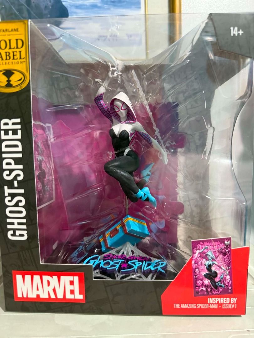 McFarlane Toys Marvel Ghost-Spider Gold Label Collection (Category: Figurines & Statues) located in Cainta. Submitted by chinkyfreddie (Listing ID 1457028066, Image 2). Description: - McFarlane Toys Gold Label Collection Ghost-Spider figure - Features detailed sculpt and paintwork - Comes in original, unopened packaging - A must-have for any Marvel collector -Selling for SRP at 2200.