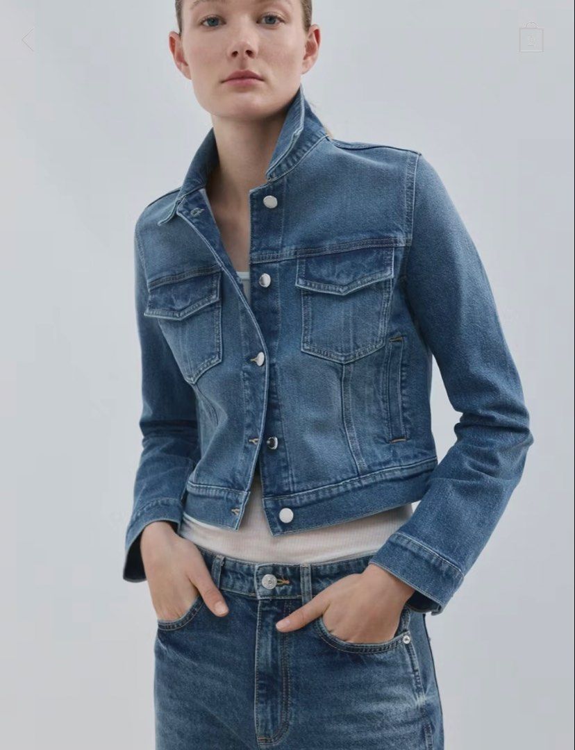 MNG Blue Denim Jacket (Category: Coats, Jackets and Outerwear) located in Lucban. Submitted by Samsified (Listing ID 1456959799, Image 2). Description: - Classic blue denim jacket from MNG - Button-up front - Two chest pockets - onhand.