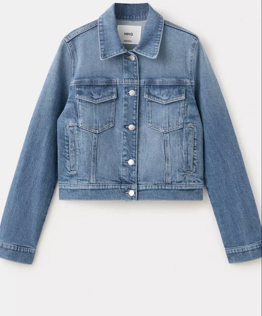 MNG Blue Denim Jacket (Category: Coats, Jackets and Outerwear) located in Lucban. Submitted by Samsified (Listing ID 1456959799, Image 1). Description: - Classic blue denim jacket from MNG - Button-up front - Two chest pockets - onhand.