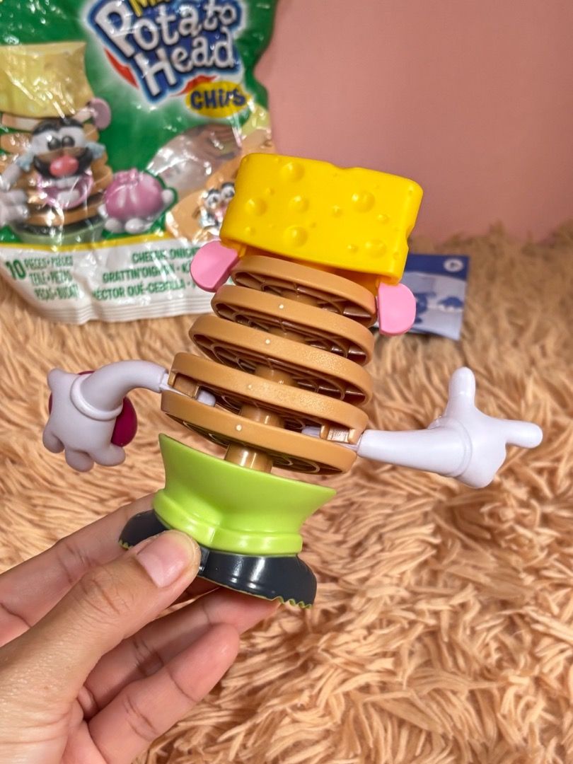 Mr. Potato Head Chips Cheesie Onionton Stackable Figure (Category: Designer & Blind Box Toys) located in Balanga. Submitted by chaiee.btn (Listing ID 1457036579, Image 3). Description: *like new, still with complete accessories Please check photos for actual condition. “As is basis”: Buyer accepts all declared, visible and/or unnoticed faults, damage, and/or missing parts, if any, the moment he/she pays. ‣ decluttering sale, all must go! ‣ all de
