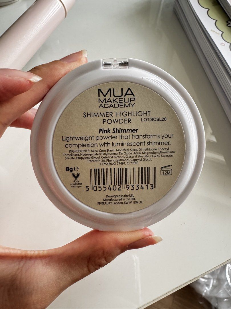 MUA Makeup Academy Pink Shimmer Highlight Powder (Category: Makeup) located in Makati City. Submitted by genzinmakati (Listing ID 1456988280, Image 2). Description: Rfs: decluttering, not into higlighters.